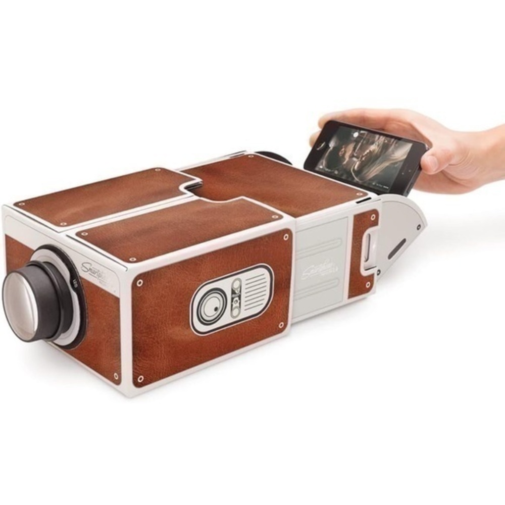 Smartphone projector 2.0, mobile content, at home, or on the go 8x magnification